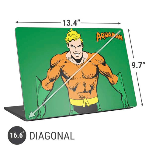 DC Comics Aquaman Classic Art Pose Universal Laptop 16.6in (13.4 x 9.7in) Skin